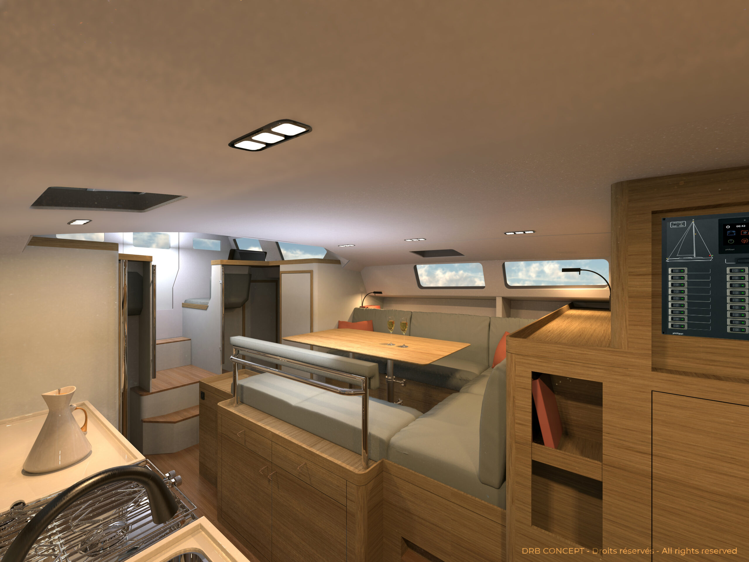 interieur design cabinet office luxe yacht