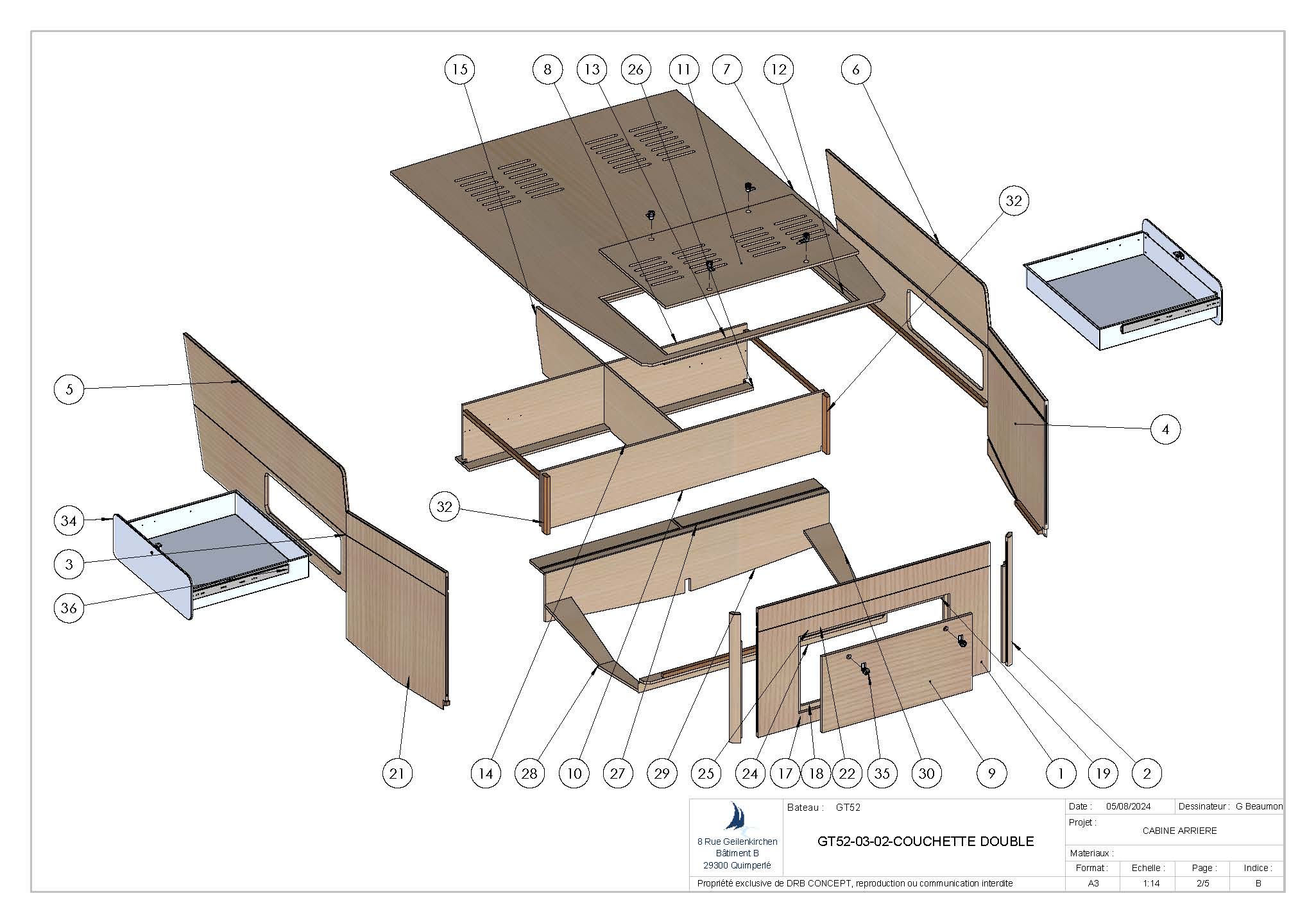 berth boat furniture construction model assemble yourself